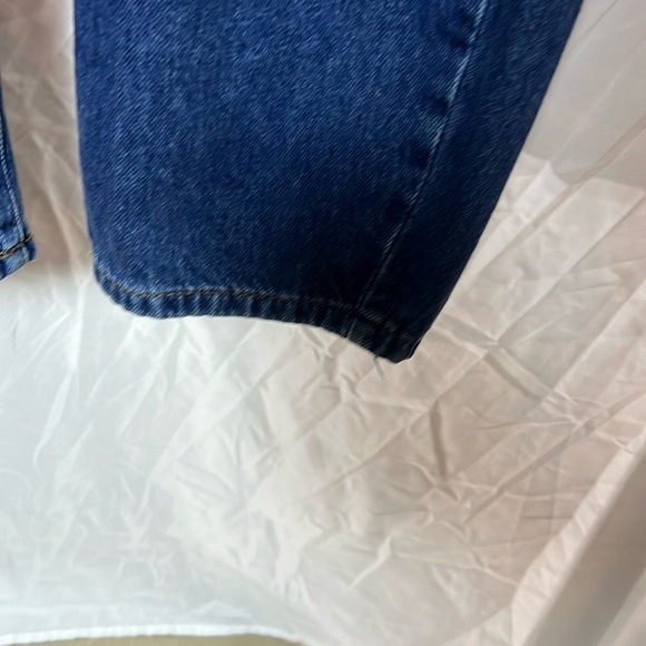 Zara Blue Paperbag Waist Cropped Baggy Leg Jeans Size 12 Casual Boho Denim Cute - Picture 5 of 13